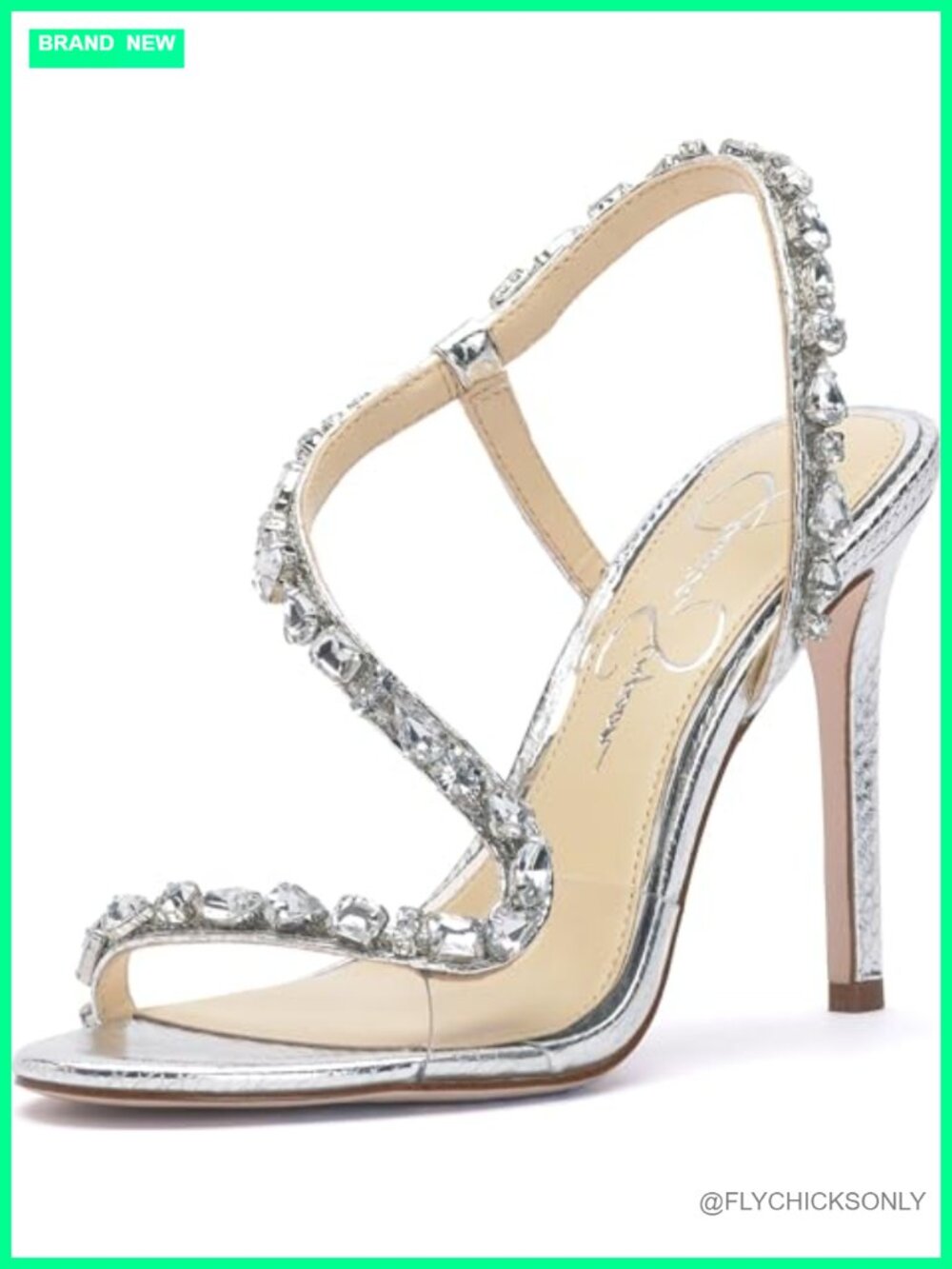 Faux Leather Embellished Heeled Slingback Sandal for Formal Evening